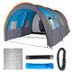 8-10 Man Family Camping Tent Waterproof Outdoor Garden Party Large Room + Mat