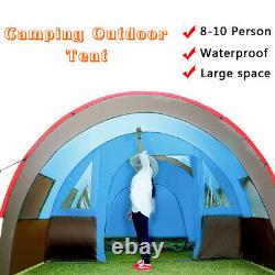 8-10 Man Large Waterproof Group Family Tent Outdoor Camping Festival Hikin