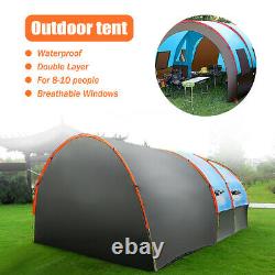 8-10 People Large Waterproof Group Family Festival Camping Hiking Tunnel
