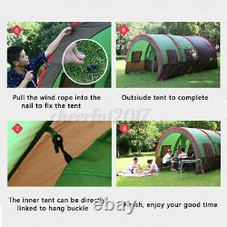 8-10 Person Family Large Double Layer Tunnel Camping Tent Waterproof Shelter
