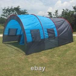 8-10 Person Large Outdoor Double Layer Tent Tunnel Camping Family Travel Tent