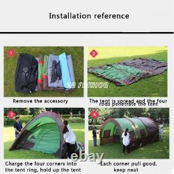 8-10 Persons Large Tunnel Tent Huge Family Tent House for Outdoor Camping Party
