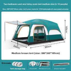 8-12 Man Large Family Tent With Awning Outdoor Camping Hiking Shelter 210D Oxford