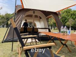 8-12 Person Camping Tent with 3 Door 2 Room Large Family Cabin, Coffee color