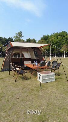 8-12 Person Camping Tent with 3 Door 2 Room Large Family Cabin, Coffee color