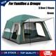 8-12 Person Camping Tent With 3 Door 2 Room Large Family Cabin Tents, Green