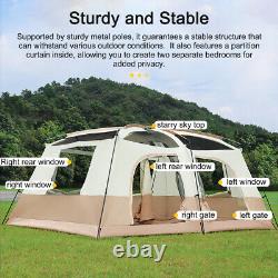 8-12 Persons Travel Camping Tent with 2 Rooms Large Family Cabin Tent k H7F0