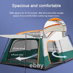 8-12 people Large Camping Tent Waterproof Family Outdoor Hiking Shelter h U1R1