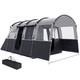 8-person Camping Tent Tunnel Design With 4 Large Windows Dark Grey