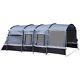 8-person Camping Tent Tunnel Design With 4 Large Windows Dark Grey