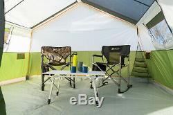 8-Person Family Cabin Tent With Screen Porch + Carry Bag Outdoor Hiking Shelter