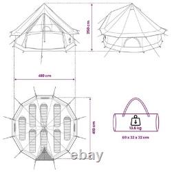 8 Person Family Camping Tent Waterproof Outdoor Shelter Cream Large Tent