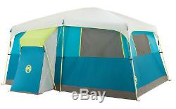 8-Person Fast-Pitch Cabin Tent w Closet Storage Large Big Family Camping Shelter