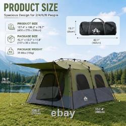 8 Persons Waterproof Large Portable Family Tent Pop Up Cabin Camping Shelter