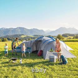 9Man Tunnel Tent 3Bedrooms Living Area Porch Camping Hiking Blackout Shelter