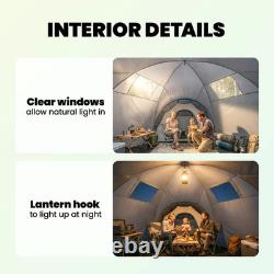 9Man Tunnel Tent 3Bedrooms Living Area Porch Camping Hiking Blackout Shelter