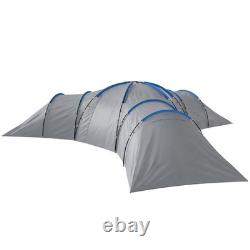 9Man Tunnel Tent 3Bedrooms Living Area Porch Camping Hiking Blackout Shelter
