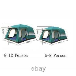 AU 5-12 People Large Waterproof Travel Camping Hiking Double Layer Outdoor Tent