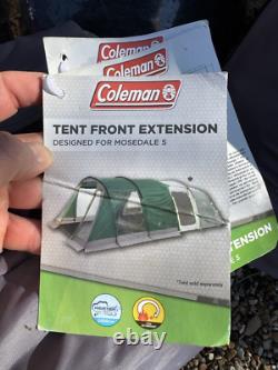AWESOME COLEMAN MOSEDALE 5 EXTRA LARGE TENT With CARPET + FRONT EXTENTION + MAT