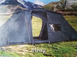 Adventuridge 4 man tent, new, green, 2 doors, ventilation, 2 sleeping cabins