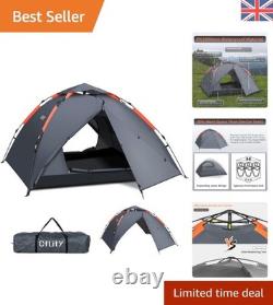 All-Weather 3-Person Backpacking Tent with Removable Rain-Fly & UV Protection