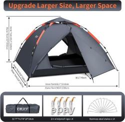 All-Weather 3-Person Backpacking Tent with Removable Rain-Fly & UV Protection