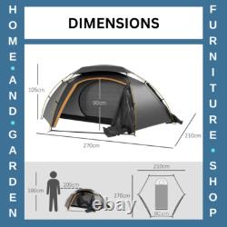 Aluminium Dome Camping Tent 1 to 2 Man 2000mm Waterproof with Rainfly Portable