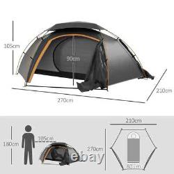 Aluminium Dome Camping Tent 1 to 2 Man 2000mm Waterproof with Rainfly Portable