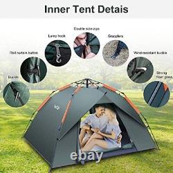 Amflip Camping Tent Automatic 3 Man Person Instant Tent Pop Up Ultralight Dome