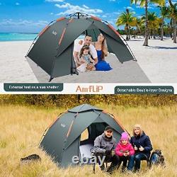Amflip Camping Tent Automatic 3 Man Person Instant Tent Pop Up Ultralight Dome