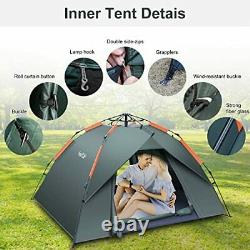 Amflip Camping Tent Automatic 3 to 4 Person Instant Tent Pop Up Ultralight Dome