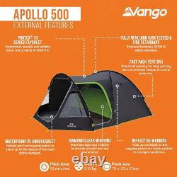 Apollo 500 Family Tent for 5 People with Large Porch Living Area, Waterproof