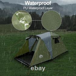 Auto Instant Pop Up 3 Man Camping Tent Waterproof Family Outdoor Hiking Shelter
