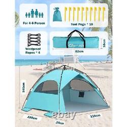 Beach Tent 4-6 Person Large Pop Up Beach Tents for Adults, Automatic Instant
