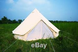 Bell Tent 5M Double Door Yurt BeachTent Canvas Outdoor Glamping Waterproof Tipi