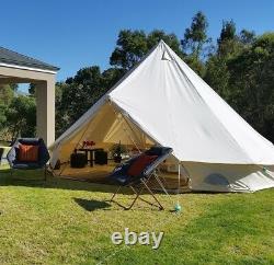 Bell Tents 5 Meter Safari Tent Canvas Glamping Beige 4 Season Stove Jacket Yurts