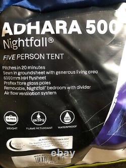 Berghaus Adhara 500 5 person Nightfall Tent with 2 Darkened Bedrooms RP £600