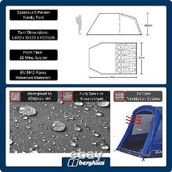 Berghaus Adhara 500 Nightfall Tent with Darkened Bedrooms & Sewn in Groundsheet