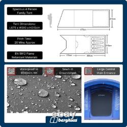 Berghaus Air 400XL Nightfall Tent with Darkened Bedrooms and Built-in Porch Area