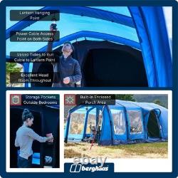 Berghaus Freedom 5 Man Nightfall Family Air Camping Tent with Darkened Bedrooms