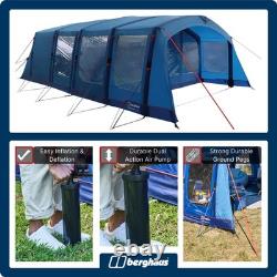 Berghaus Freedom 7 Man Nightfall Family Air Camping Tent with Darkened Bedrooms