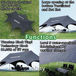 Blackdog 26? /60? Octagonal Camping Canopy Tent, Titanium Black Glue UPF21000 UV