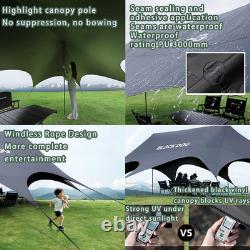 Blackdog 26? /60? Octagonal Camping Canopy Tent, Titanium Black Glue UPF21000 UV