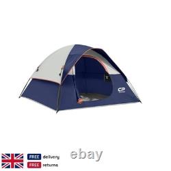 Blue 3 Person Dome Tent Waterproof 4 Season Fiberglass Camping Hiking Fishing