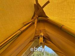 Brand New 4m 360 Mesh Wall Cotton Canvas Bell Tent Zipped In Groundsheet