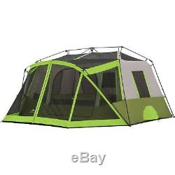 Bright Natural Light 9-Person Instant Cabin Tent with Screen Room Outdoor Camping