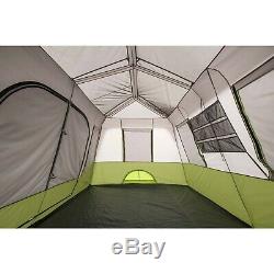 Bright Natural Light 9-Person Instant Cabin Tent with Screen Room Outdoor Camping