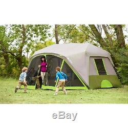 Bright Natural Light 9-Person Instant Cabin Tent with Screen Room Outdoor Camping