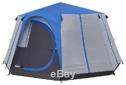 COLEMAN CORTES OCTAGON 8 PERSON FAMILY TENT BLUE glamping luxury camping large