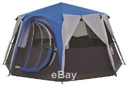 COLEMAN CORTES OCTAGON 8 PERSON FAMILY TENT BLUE glamping luxury camping large